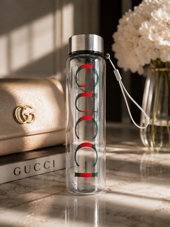 Gucci Other - Gucci Clear Bottle with Red and Green Vertical Logo 22 Oz BPA Free